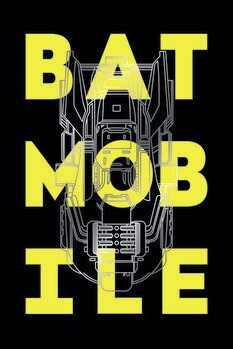 Impressão de arte Batmobile-Schema