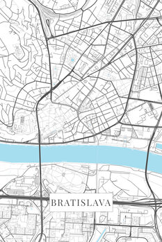 Mapa Bratislava white