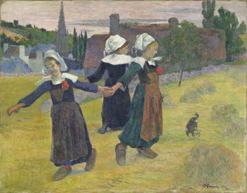 Reprodução do quadro Breton Girls Dancing, Pont-Aven, 1888