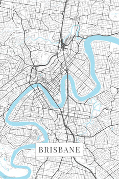 Map Brisbane white