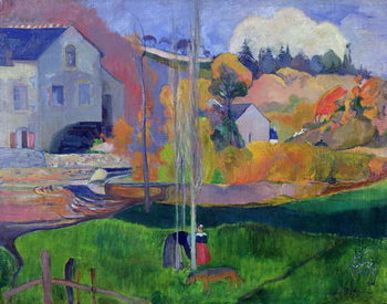 Reprodução do quadro Brittany Landscape: the David Mill, 1894