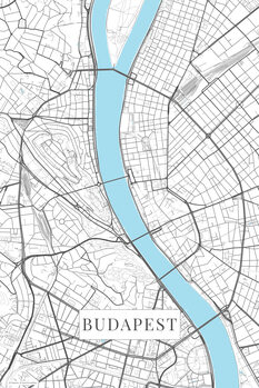 Map Budapest white