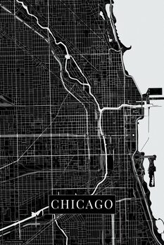 Map Chicago black