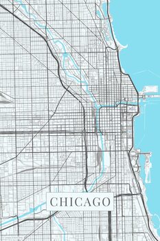 Map Chicago white