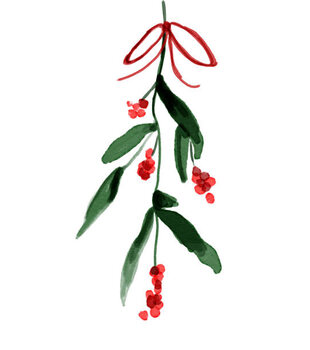 Illustration Christmas illustration of  ivy and