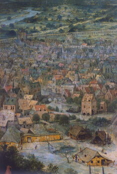 Reprodução do quadro City, detail from The Tower of Babel, 1563