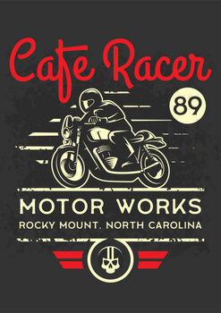 Art Poster Classic cafe racer motorcycle poster.