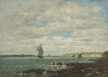 Reprodução do quadro Coast of Brittany, 1870