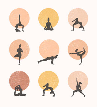 Illustration Contours of women in the yoga