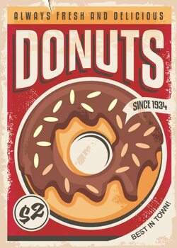 Art Poster Donuts promotional retro poster design