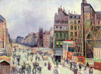 Reprodução do quadro Drilling in the rue Reaumur, 1896