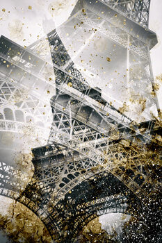 Taide valokuvaus Eiffel Tower | Vintage gold