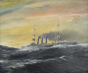 Taidejäljennös Emden rides waves of the Indian Ocean 1914, 2011,