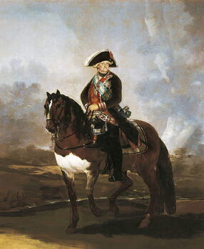 Reprodução do quadro Equestrian portrait of King Carlos IV, 1800-1801