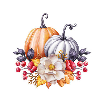 Ilustração floral pumpkins