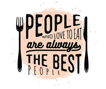 Illustration Food related typographic quote