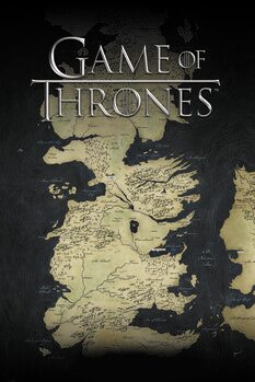Impressão de arte Game of Thrones - Westeros map