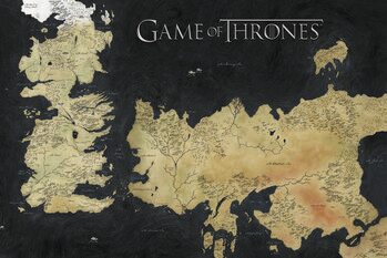 Impressão de arte Game of Thrones - Westeros Map