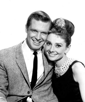 Arte Fotográfica George Peppard And Audrey Hepburn, Breakfast At Tiffany'S 1961 Directed By Blake Edwards