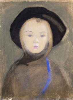 Fine Art Print Girl with Blue Ribbon, 1909