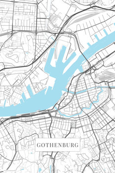 Map Gothenburg white