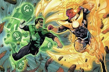 Impressão de arte Green Lantern vs. Sinestro