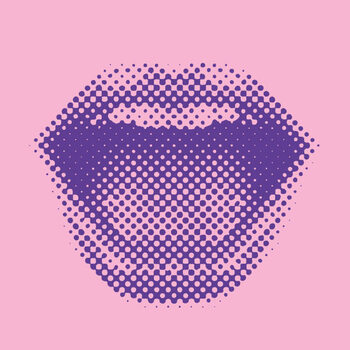 Taidejuliste Half tone pattern of woman's lips