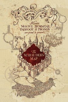 Impressão de arte Harry Potter - Mapa de Marauder
