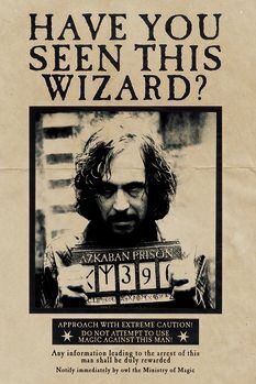 Art Poster Harry Potter - Wanted Sirius Black