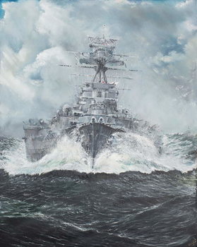 Taidejäljennös HMS Hood heads for Bismarck 23rd May 1941, 2014,