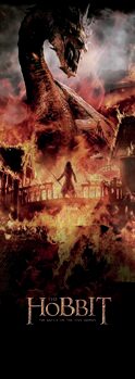 Impressão de arte Hobbit - Village in the fire