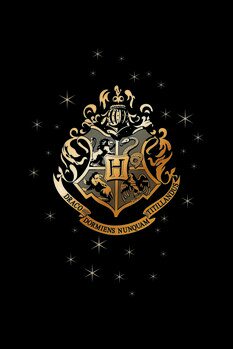 Art Poster Hogwarts Golden Emblem