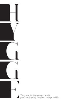 Ilustração Hygge definition typography art