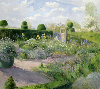 Reprodução do quadro Irises in the Herb Garden, 1995
