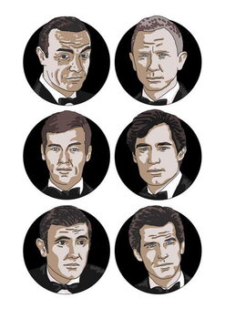 Fine Art Print James Bond actors