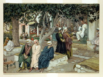 Reprodução do quadro Jesus in a meeting with St. Matthew
