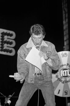 Fine Art Print Johnny Hallyday during Radio Program on Rtl October 10, 1983