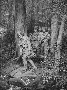 Reprodução do quadro Joseph Brown Leading his Company to Nicojack
