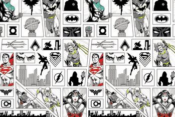 Taidejuliste Justice League - Comics wall