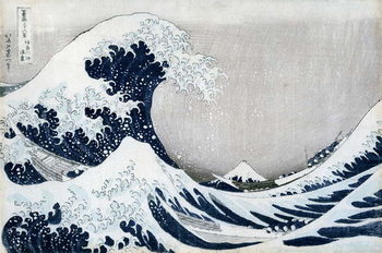 Taidejäljennös Kacušika Hokusai - Suuri aalto Kanagawan edustalla