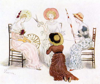 Taidejuliste 'Kate Greenaway before the fates'