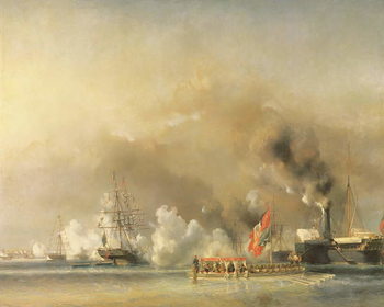 Reprodução do quadro King Louis-Philippe Escorting Queen Victoria  Aboard the Royal Yacht