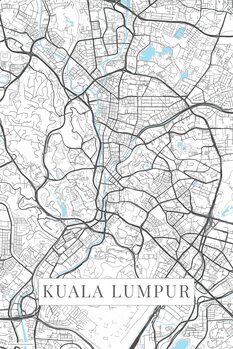 Vinatge map of Kuala Lumpu, old Kuala Lumpur map, Kuala Lumpur wall art ...