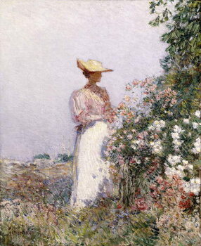 Fine Art Print Lady in Flower Garden