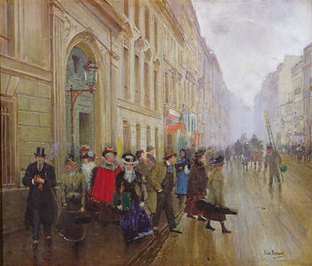 Reprodução do quadro Leaving the Conservatoire, 1899