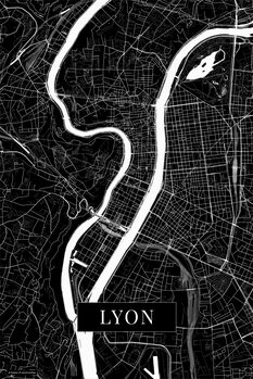 Map Lyon black