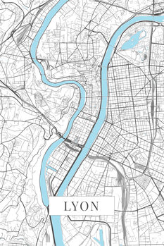 Map Lyon white