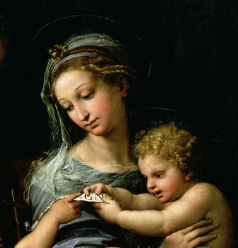 Reprodução do quadro Madonna della rosa detail