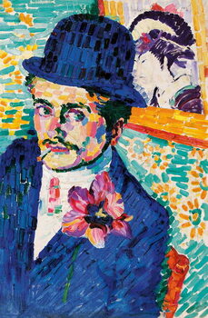 Reprodução do quadro Man with a Tulip (Portrait of Jean Metzinger), 1906