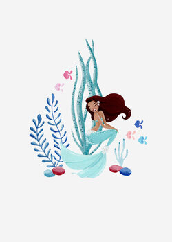 Ilustração Mermaid underwater